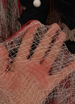 55*200cm Halloween Blood Gauze Window Doorways Wall Decoration Blood Creepy Cloth Haunted House Home Party Scary Scene Props - Riparo82