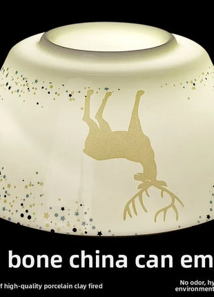 Set di stoviglie in porcellana di cervo nordico Ins per la casa, hotel, bistecche, piatti da dessert, tazze, decorazione per la disposizione degli alimenti occidentali, regalo di Natale - riparo82