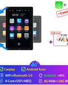 4G+64G Android 14 Car Stereo Video Multimidia Radio Player 10.1 Inch Universal Autoradio GPS Electric Rotatable Touch Screen - Riparo82