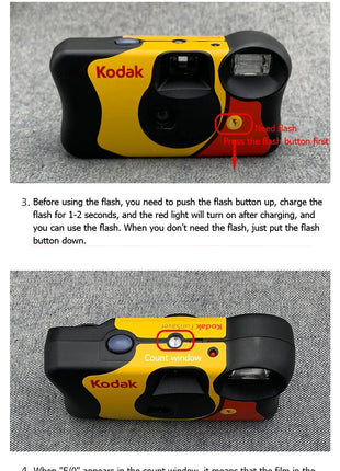 Fotocamera classica originale Kodak FunSaver/Daylight monomodale con flash Fotocamere monouso a pellicola punto e punti 27 fogli 39 fogli