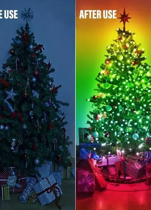 USB 5V Smart RGB-IC Fata Stringa di luci Luci di Natale Decorazioni Lampada Ghirlanda WS2812 APP Bluetooth e telecomando indirizzabile