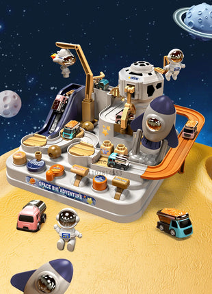 Modello di vagone da corsa Spazio Animali aerospazziali Giocattoli educativi Bambini Treno Pista Avventura Cervello Gioco interattivo meccanico - riparo82