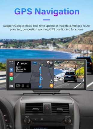 10.26'' Dash Cam 4K Car Mirror Video Player Wireless Carplay Android Auto GPS Car Monitor Multimedia Rearview Camera Dashboard - Riparo82