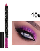 12 Colors Long-lasting Glitter Eyeshadow Pencil Pigment Blue Brown Black Eyeliner Pen Women Fashion Shimmer Eye Shadow Makeup - Riparo82