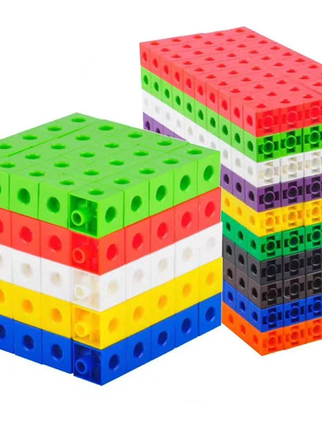 100 pezzi cubi di collegamento manipolatori matematici giocattoli Montessori per bambini che imparano forniture per l'aula insegnamento educativo - riparo82