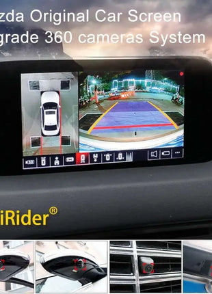 For Mazda 3 Axela 360 Panoramic System For Mazda CX-9 CX-5 CX-4 CX-7 Original Car Screen Upgrade 3D 1080P 360 Recording Cameras - Riparo82