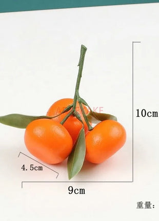 1PCS Imitation of real and fake oranges with branches and leaves, orange model, fruit shop window decoration - riparo82