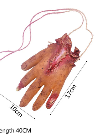 Halloween Horror Hanging Pendant Fake Dead Mouse Bat Broken Hand Feet Halloween Party Home Haunted House Scary Decoration Props - Riparo82