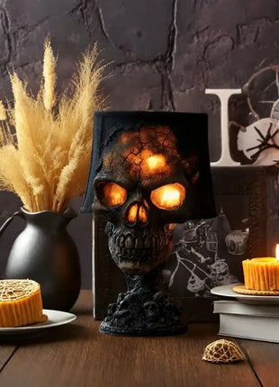 Desk Lamp Halloween Skull Lamp Skull Desk Lamp with Spooky Led Light for Halloween Party Mantel Decoration Unique Room Accent - Riparo82