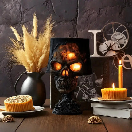 Desk Lamp Halloween Skull Lamp Skull Desk Lamp with Spooky Led Light for Halloween Party Mantel Decoration Unique Room Accent