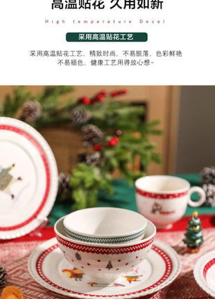 Posate natalizie Simpatico piatto Dim Sum in ceramica Piatto alimentare occidentale Regalo di Natale creativo - riparo82