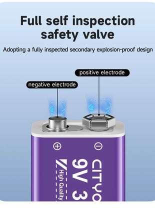 Batteria ricaricabile PALO 6F22 9V Ni-MH Batterie 9 V 300mAh Batteria da 9 volt a bassa autoscarica a 9 volt con caricabatterie intelligente - riparo82
