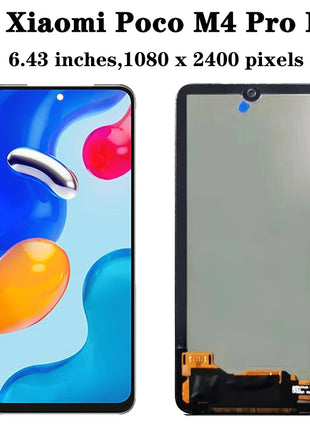 AMOLED da 6,43" per Xiaomi Poco M4 Pro LCD 2201117 PI PI 2201117 Pannello touch screen display PG MZB0B5VI per Xiaomi Poco M4 Pro 4G LCD - riparo82