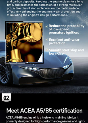 Lopal SONIC 9388 5W-30 A5/B5 1L * 6 boot Olio motore per auto Protezione avanzata Lubrificante 6L Olio motore completamente sintetico per camion auto