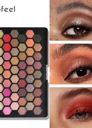POPFEEL 54 Color Eyeshadow Palette - Versatile Earthy & Rainbow Shades for Colorful Party Makeup,All-in-One Eyeshadow Collection