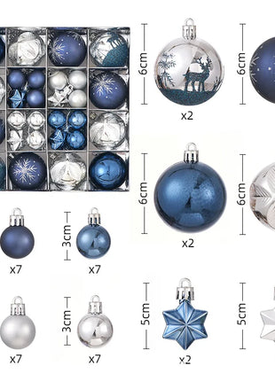 Nuovi 42 set di decorazioni natalizie Palline verniciate elettrolitiche, palline di plastica, decorazioni per finestre, pendenti per albero di Natale - riparo82