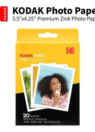 Disponibile 20/80 fogli di carta fotografica Kodak Premium Zink Print 3,5x4,25 pollici compatibile con la fotocamera istantanea Kodak Smile Classic