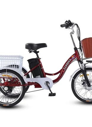 3 Wheel Electric Tricycle Cargo Bike 20 Inch 350w 48v Family Electric Wheel For Bicycle For Women Man Adult With Pull Basket - Riparo82