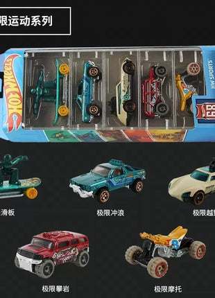 Hot Wheels Set 5 Auto Sportive 1:64 - Pack Modellini Metallo Pista