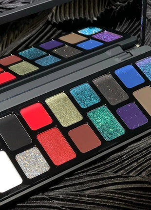 16 Colors of Dazzling Eyeshadow Pink Glitter Collision Blue Green Smoke Pearl Diamond Texture Multi Style Makeup Palette - Riparo82
