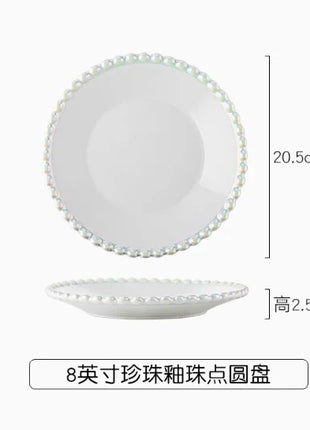 Nuovo piatto in ceramica con bordo dorato nordico, piatto in ceramica, leggero, di lusso, per riporre gioielli, piatto per torta, piatto per colazione a casa, a forma di cuore - riparo82