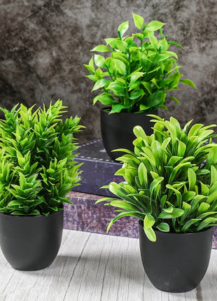 Artificial Plants Potted Green Bonsai Small Tree Grass Plant Pot Ornament Fake Flower for Home Garden Decor Wedding Party Decor