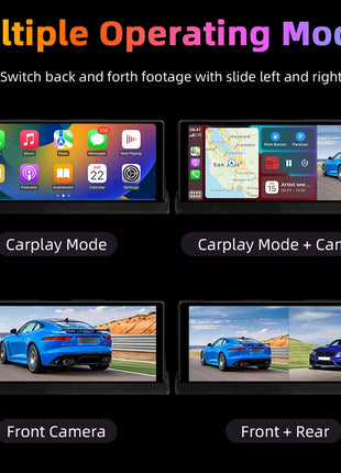 10.26" 4K Dash Cam Carplay Android Auto GPS 5G WIFI FM BT Car Dvr 350 ° Rotation Dual Lens Dashcam Truck Camera Drive Recorder - Riparo82