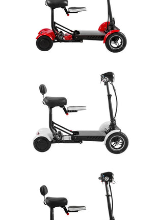 Scooter Mobilità 4 Ruote 500W Doppio Motore 36V - Pieghevole Anziani 3 Velocità - riparo82
