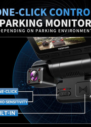 TiESFONG 4CH GPS Dash Cam i7pro Front 4K/2K+3*1080P for Car 360 DVR Camera 24H Parking Mode WiFi Video Recorder IR Night Vision - Riparo82