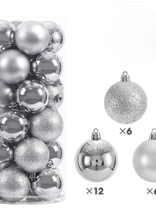 24 pezzi 6 cm grandi decorazioni con palline di Natale appese ornamenti pendenti per albero di Natale decorazioni per feste a casa di Natale 2026 accessorio di Capodanno - riparo82