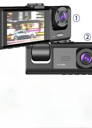 New 3 Channel Car DVR HD 1080P 3-Lens Inside Vehicle Dash CamThree Way Camera DVRs Recorder Video Registrator Dashcam Auto Parts - Riparo82