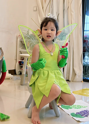 Costume Trilly Campanellino Carnevale 2026 - Abito Fata Verde Bambina