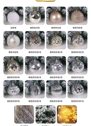 2025 Nuovo grande albero di Natale di fascia alta con cornice floccata albero pacchetto denso con luci disposizione della decorazione natalizia