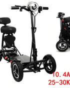 Scooter Mobilità 4 Ruote 500W Doppio Motore 36V - Pieghevole Anziani 3 Velocità - riparo82
