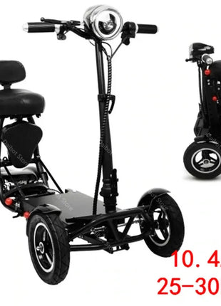 Scooter Mobilità 4 Ruote 500W Doppio Motore 36V - Pieghevole Anziani 3 Velocità - riparo82