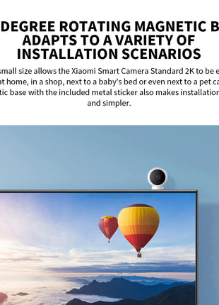 XIAOMI Smart IP Camera Standard Edition 2K HD Infrared Night Vision CCTV Voice Intercom AI Alarm Magnetic Base Home WiFi Videcam - Riparo82