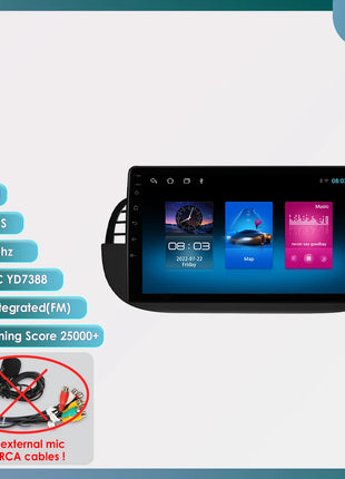 4G 8Core Android Car radio GPS Stereo For Fiat 500 2007-2014 Multimedia Video player 2DIN Autoradio DSP Carplay 7862 Head Unit