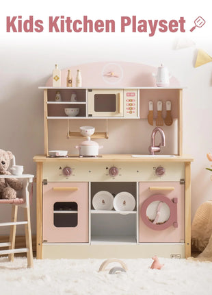 Robotime Robud Cucina in legno per bambini Cucina da gioco con caratteri di gioco Set da cucina per bambini Regalo per ragazze Ragazzi 3+ - riparo82