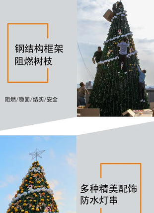 Grande albero di Natale illuminato per esterni 3/4/5/6/10 m cornice centro commerciale hotel decorazione natalizia quadrata