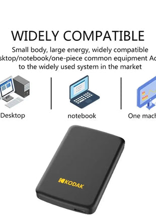Kodak P150 Disco rigido esterno portatile da 2,5 pollici 1 TB/500 GB Leggi fino a 450 MB/s Archiviazione ad alta velocità per laptop desktop PS4 PS5