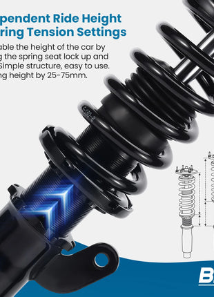 Coilover Spring Kits For BMW E46 3 Series 316i 320i 323i 325i 328i 330i Struts Adjustable Height Shock Absorber Front Rear