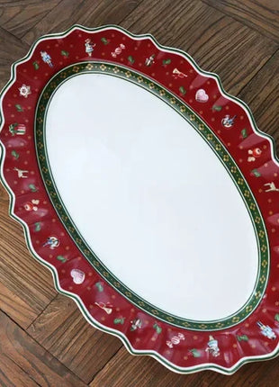 Tesoro tedesco Porcellana dura Giocattolo natalizio Joy Piatto piano multi-angolo Tazza di Natale Piattino Ciotola Candeliere Stili multipli - riparo82