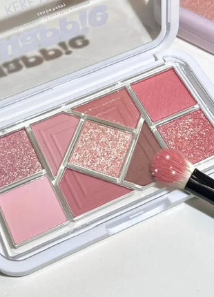 Mint diffuse pink blue small pink frame nine-color eyeshadow palette low saturation clear mint green pearl matte gentle pure des - Riparo82