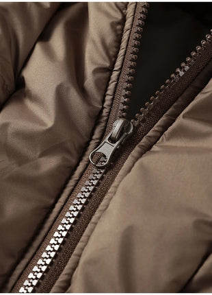 Cappotto lungo in cotone con cappuccio trapuntato imbottito da donna caldo Colletto alla coreana solido allentato Cappotti con cerniera con lacci 2025 Capispalla invernale da donna