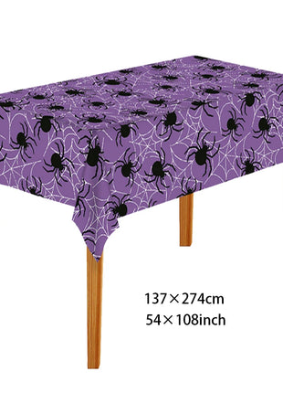 Halloween Tablecloth tablecover table decor Haunted House Pumpkin Spider Web Tablecloth 2025 Halloween Party Decoration Supplies - Riparo82