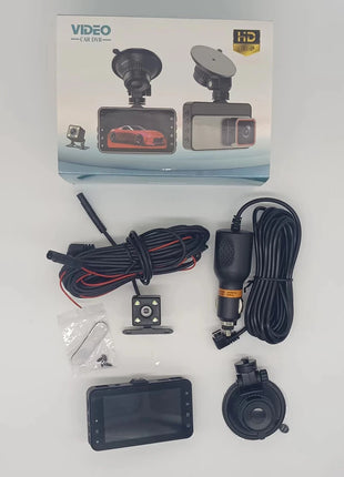 Dash Cam Car DVR HD 1080P Night Vision Dual Lens Front and Rear Camera Reversing Image Car Charge Driving Recorder Black Box - Riparo82