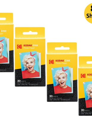 20-100 fogli per carta fotografica Kodak 2"x3 Premium Zink compatibile con Kodak Smile, Kodak Step, carta PRINTOMATICA