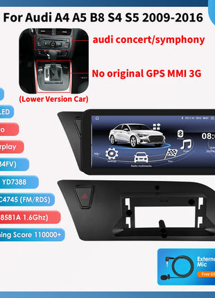 10.25"Carplay Android 13 Auto Car radio For Audi A4 A5 B8 S4 S5 2009-2016 car intelligent system Multimedia GPS Stereo Head Unit - Riparo82
