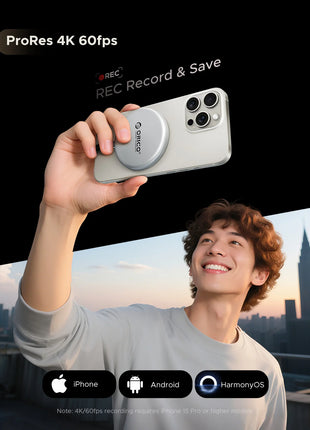 ORICO KR20Mini SSD esterno magnetico per iPhone 17 16 15 Pro/Max ProRes 2000MB/s 4K ProRes HDR Registra e negozio