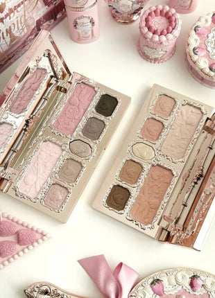 Flower Knows Strawberry Cupid Eyeshadow Palette Matte Fine Shimmer Pearl Face Palette 7 Colour Glitter Eye Shadow - Riparo82